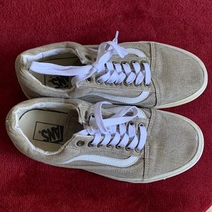 Old Skool Vans, Woman’s size 8, light beige